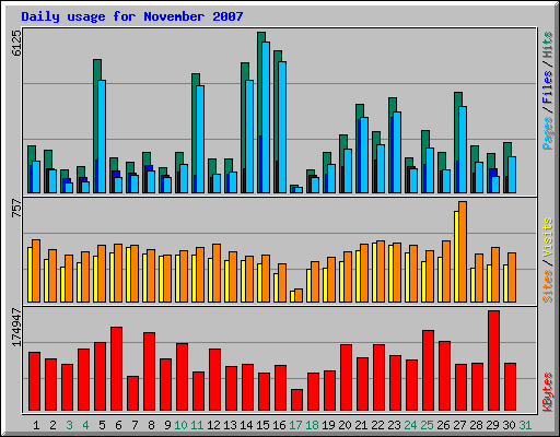 Daily usage for November 2007