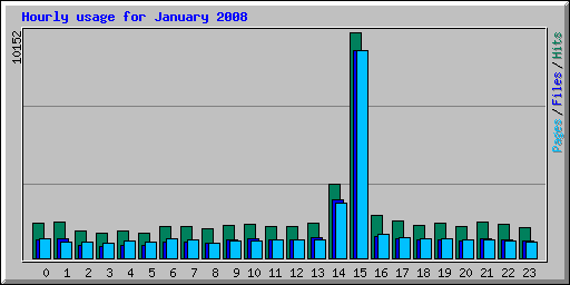 Hourly usage for January 2008