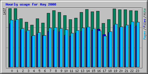 Hourly usage for May 2008