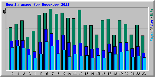 Hourly usage for December 2011